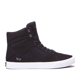 Pánské Kotníkové Boty Supra ALUMINUM Černé/Bílé | CZ-44568